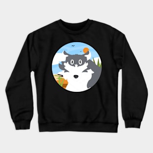 Wolf Face Scene Crewneck Sweatshirt